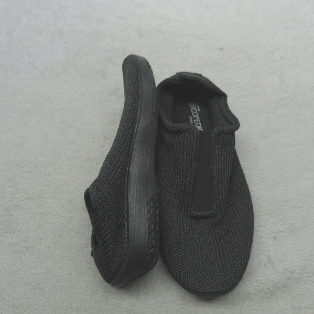 Arcopedico Womens 6.5 Loafers Black ES Slipโ On Knit Comfort Lightweight EU37